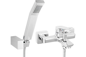 VITTO VERDELINE - Wall-mounted bath mixer with a switch in the spout, chrome