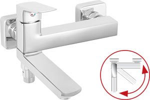 VITTO VERDELINE - Wall-mounted bath mixer with a switch in the spout