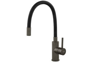 Zumba Gun Metal - standing sink mixer with flexible spout