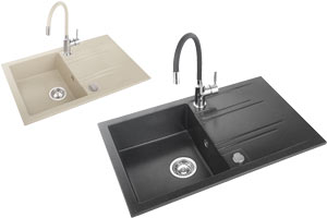 Granite sink sets with kitchen mixers