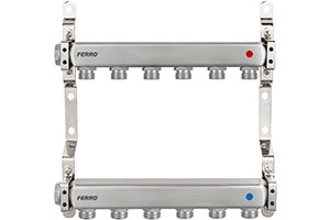 F-Comfort - Stainless steel manifold, beam with one side of wholes, without air vents