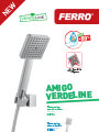 Amigo VerdeLine spot shower set and shower handle